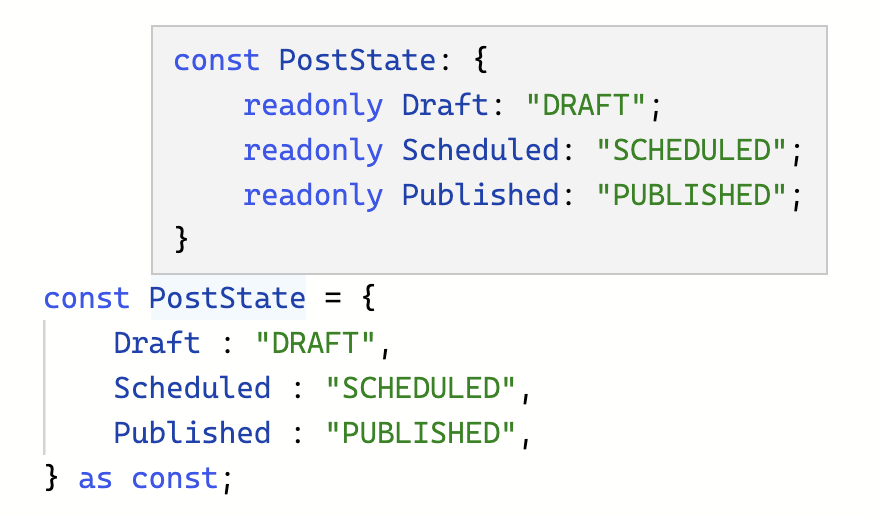 Enum Object Const